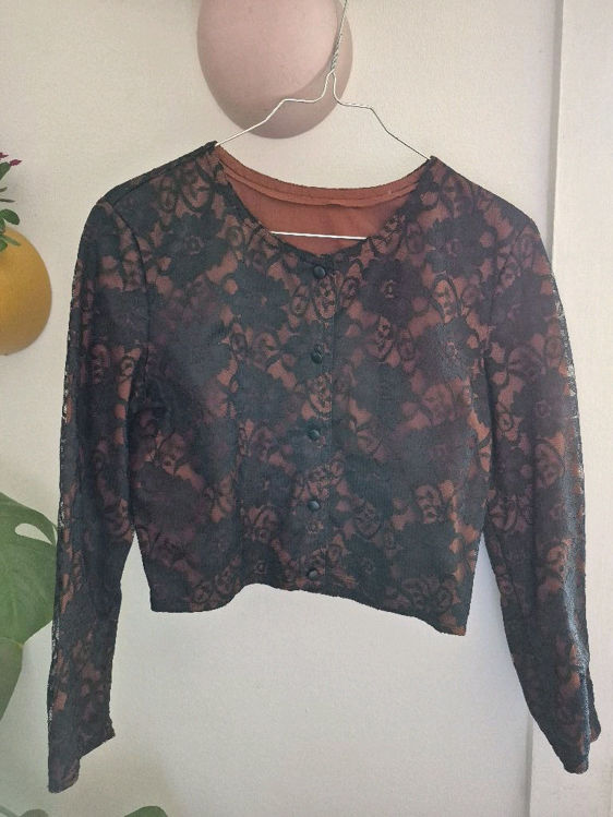 Billede af Sort_orange cardigan