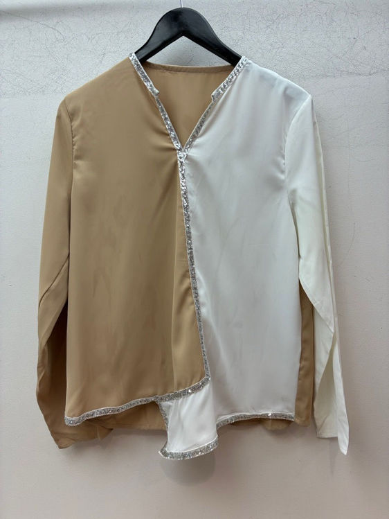 Billede af Ny bluse aldrig brugt hvid beige 