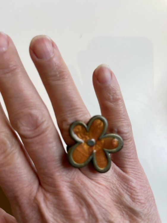 Billede af Ring - brun blomst