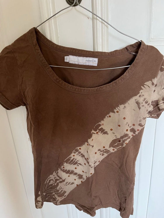 Billede af Vintage brun t shirt med palietter