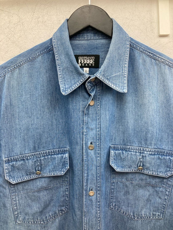Billede af €450 Gianfranco Ferre denimskjorte