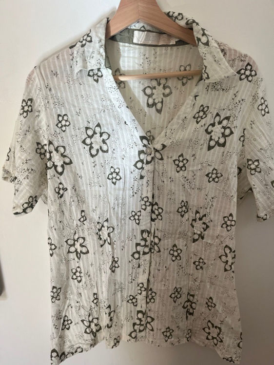 Billede af Zizzi vintage blomster kortærmet skjorte