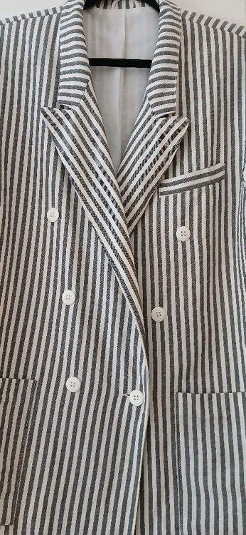 Billede af Brændte, stribet blazer
