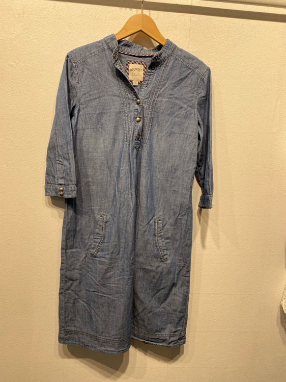 Billede af Esprit str 42 kjole blå “denim” 3/4 ærmet 