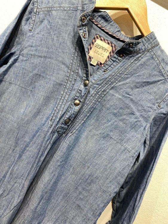 Billede af Esprit str 42 kjole blå “denim” 3/4 ærmet 