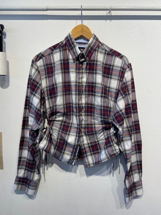Billede af KH Upcycled skjorte langærmet rød/hvid ternet