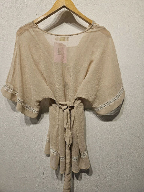 Billede af Cream fin bluse m.broderi og bælte 