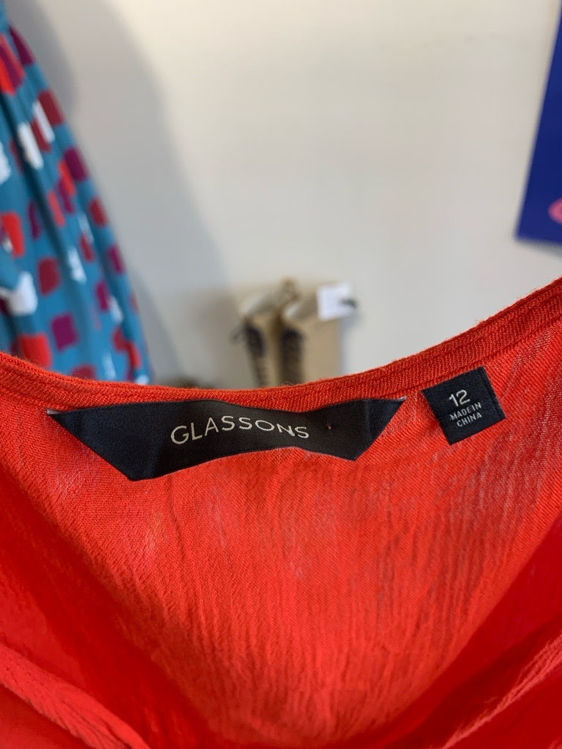Billede af Glassons, red wrap around crop top, stl M