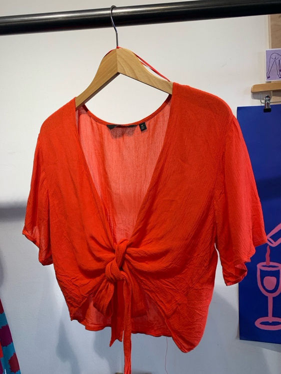 Billede af Glassons, red wrap around crop top, stl M