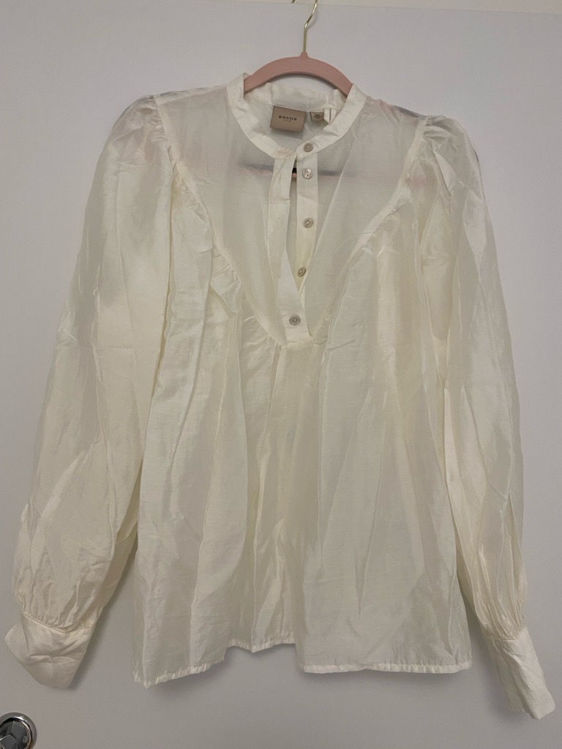 Billede af Rouge str M råhvid bluse tynd l/s