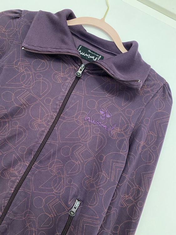 Billede af Hummel str M cardigan lilla m/print l/s