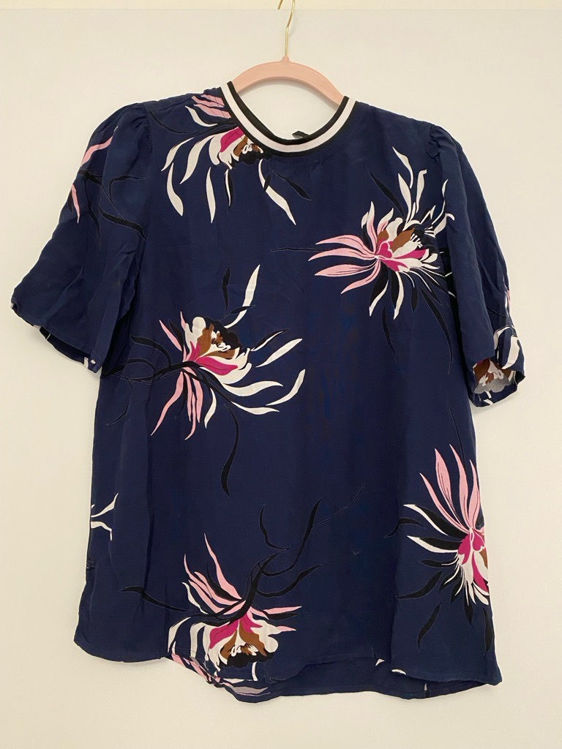Billede af Vero moda bluse str M marine s/s blomster 