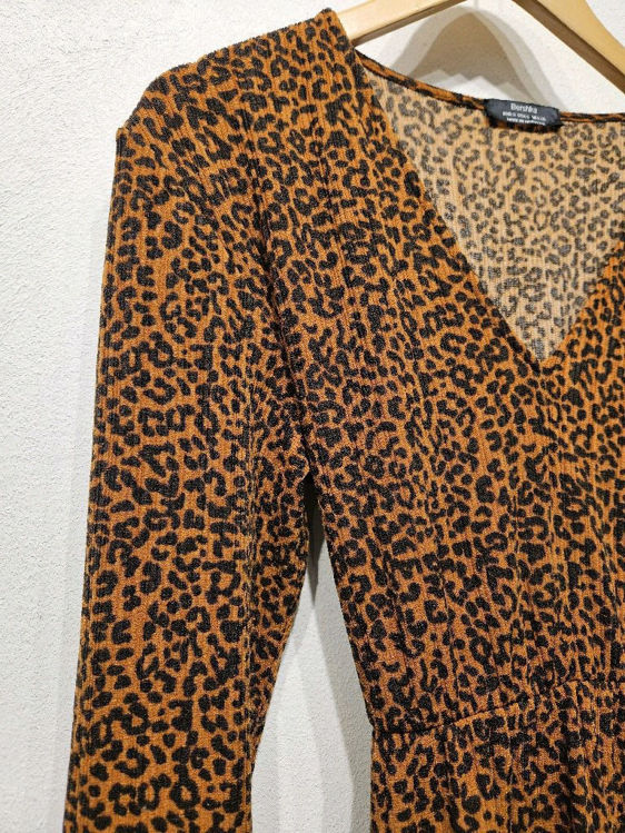 Billede af Bershka flot dyreprint kjole m.bælte